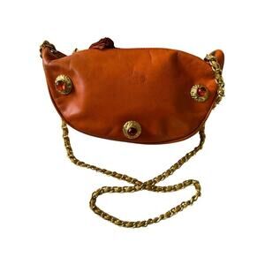 Peruzzi “Regina Traditional” orange first quality leather bag from Italy.